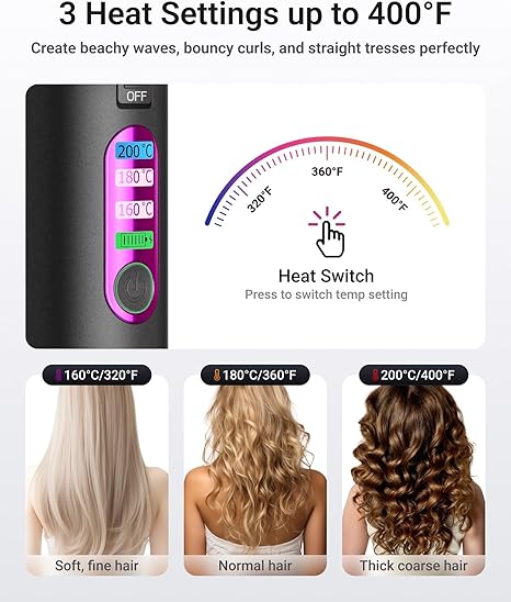 Lissé Cordless Hair Straightener and Curler