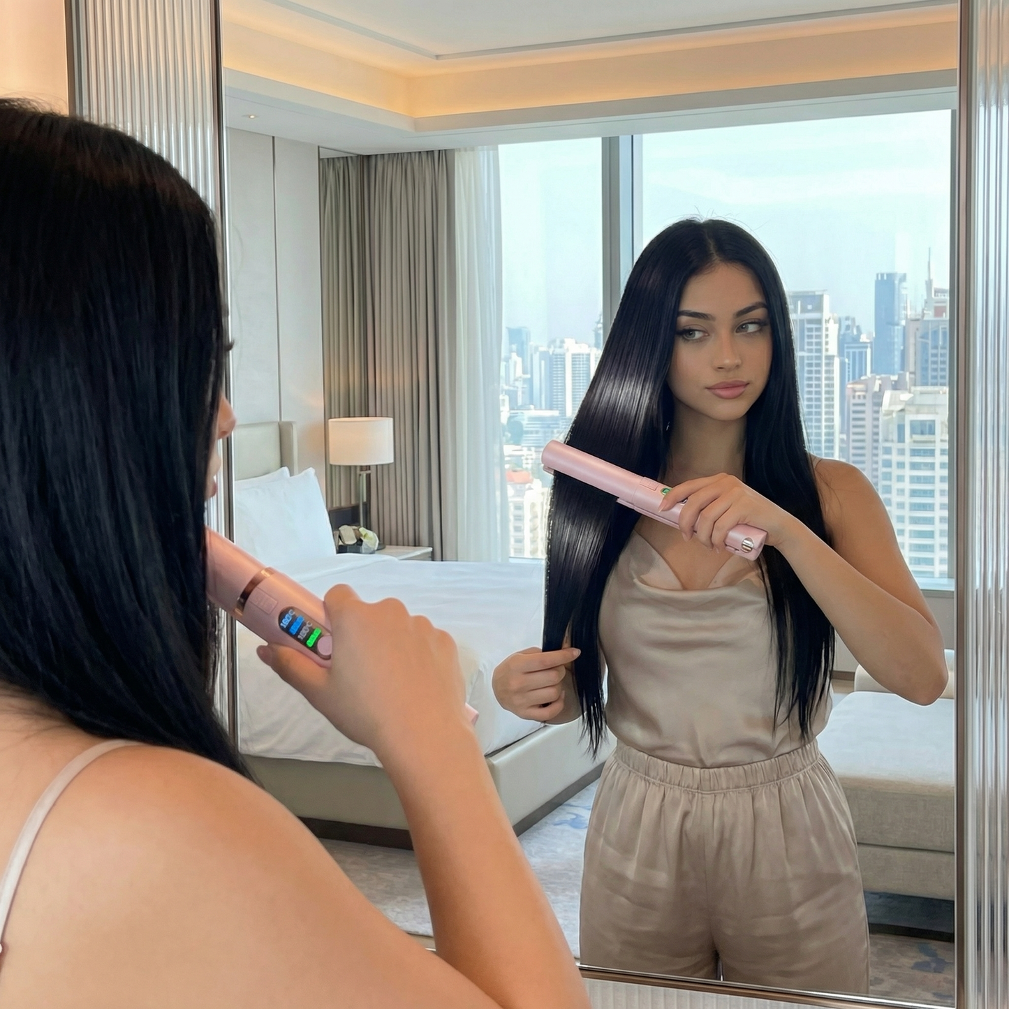 XCOOL Cordless Hair Straightener and Curler 2 in 1 Mini