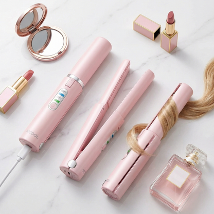 XCOOL Cordless Hair Straightener and Curler 2 in 1 Mini